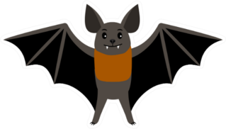 Vampire Bat Illustration Sticker