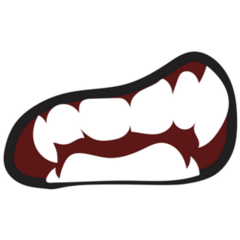 Vampire Curved Mouth Sticker