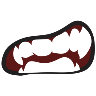 Vampire Curved Mouth Sticker