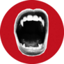 Vampire Fangs On Red Sticker