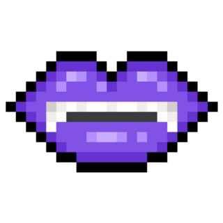 Vampire Fangs Pixel Sticker