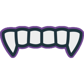 Vampire Fangs Purple Sticker
