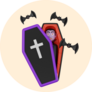 Vampire In Coffin Sticker