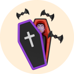 Vampire In Coffin Sticker