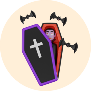 Vampire In Coffin Sticker
