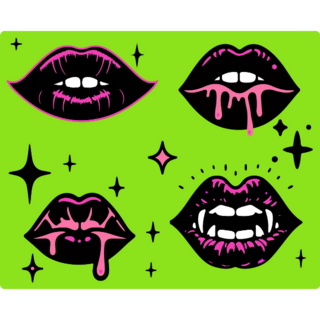 Vampire Lips Sticker Sheet