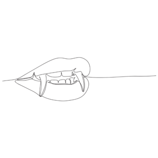 Vampire Mouth Line Sticker