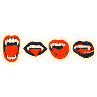 Vampire Mouth Set Sticker