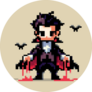 Vampire & Pixel Bats Sticker 