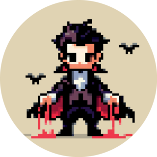 Vampire & Pixel Bats Sticker 