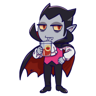 Vampire Sipping Sticker