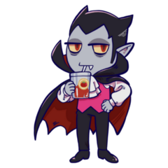 Vampire Sipping Sticker