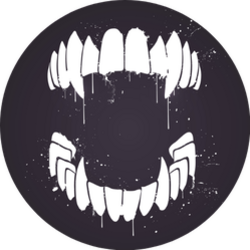 Vampire Teeth Circle Sticker