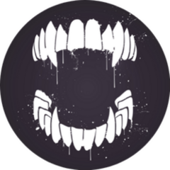 Vampire Teeth Circle Sticker