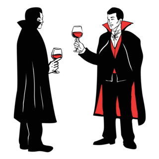 Vampires With Wine Sticker