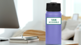 Van Accessible Sticker on a Water Bottle (New) example