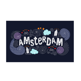 Van Gogh Label With Amsterdam City Sticker