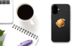Vanilla Ice Cream With Caramel Sauce Sticker on a Phone (New) example