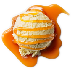 Vanilla Ice Cream With Caramel Sauce Sticker