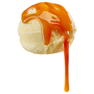 Vanilla Ice Cream With Melted Caramel Sauce Sticker