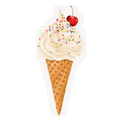 Vanilla Sprinkles Ice Cream Tasty Sticker