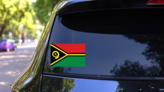 Vanuatu Country Flag Sticker on a Rear Car Window (New) example