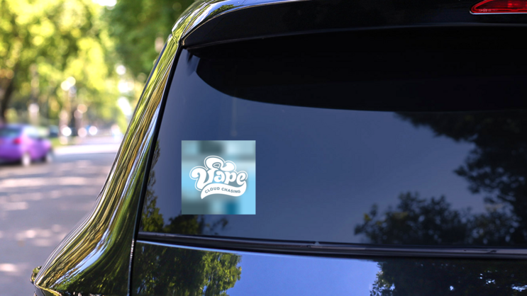 Vape Cloud Chasing Sticker on a Rear Car Window (New) example