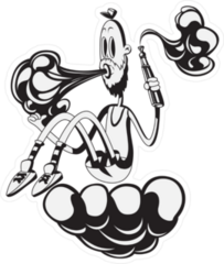 Vaping Hipster Dude Cartoon Sticker