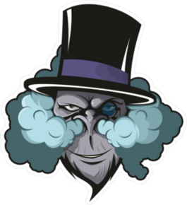 Vaping Monkey In Top Hat Sticker