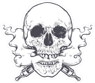 Vaping Skull Sticker