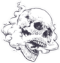 Vaping Skull Tattoo Sticker