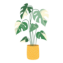 Variegated Monstera Tropical Indoor Potted Plant Sticker