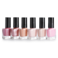 Variety Of Pink Nail Polishes Sticker