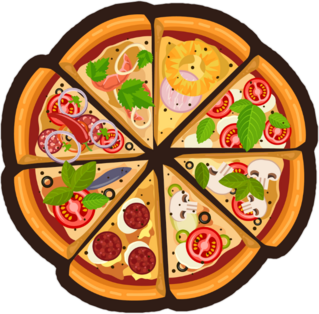 Variety Of Pizza Slices Sticker