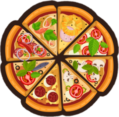 Variety Of Pizza Slices Sticker