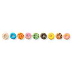 Various Colourful Donuts In A Row Sticker