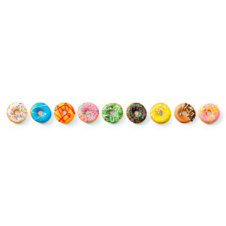 Various Colourful Donuts In A Row Sticker
