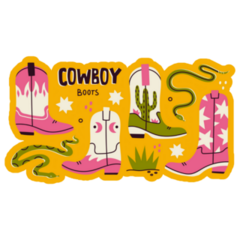 Various Cowboy Boots Decorative Sticker