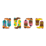 Various Cowboy Boots Texas Art Sticker