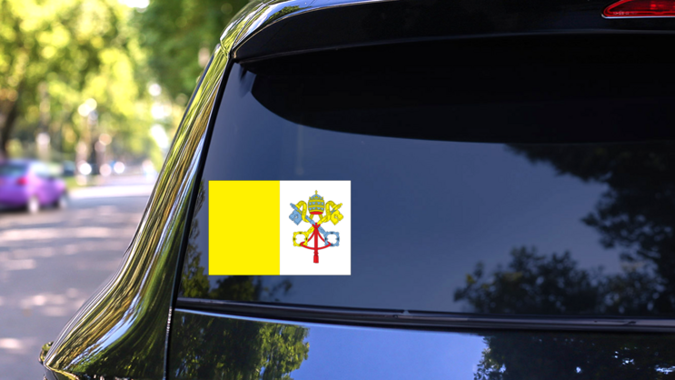 Vatican City Flag Sticker on a Rear Car Window (New) example