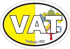 Vatican City VAT Flag Oval Sticker