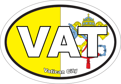 Vatican City VAT Flag Oval Sticker