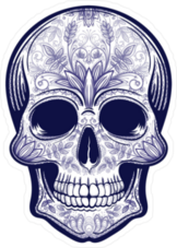 Vector Blue Tattoo Skull Sticker