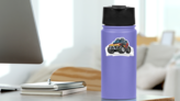 Vector Cartoon 4x4 Car Sticker on a Water Bottle (New) example