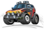Vector Cartoon 4x4 Car Sticker