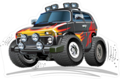 Vector Cartoon 4x4 Car Sticker