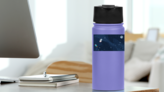 Vector Flat Space Background Sticker on a Water Bottle (New) example