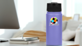 Vector Grunge Color Full Soccer Ball Sticker on a Water Bottle (New) example