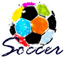 Vector Grunge Color Full Soccer Ball Sticker