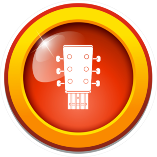 Vector Guitar Button Sticker